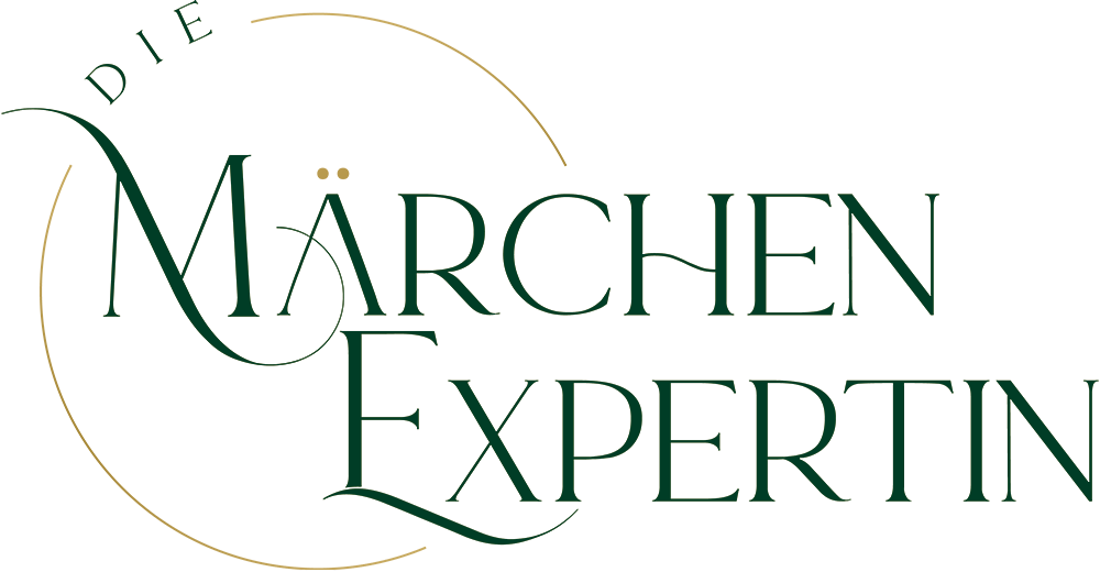 Logo "Die Märchen-Expertin" in Grün-gold