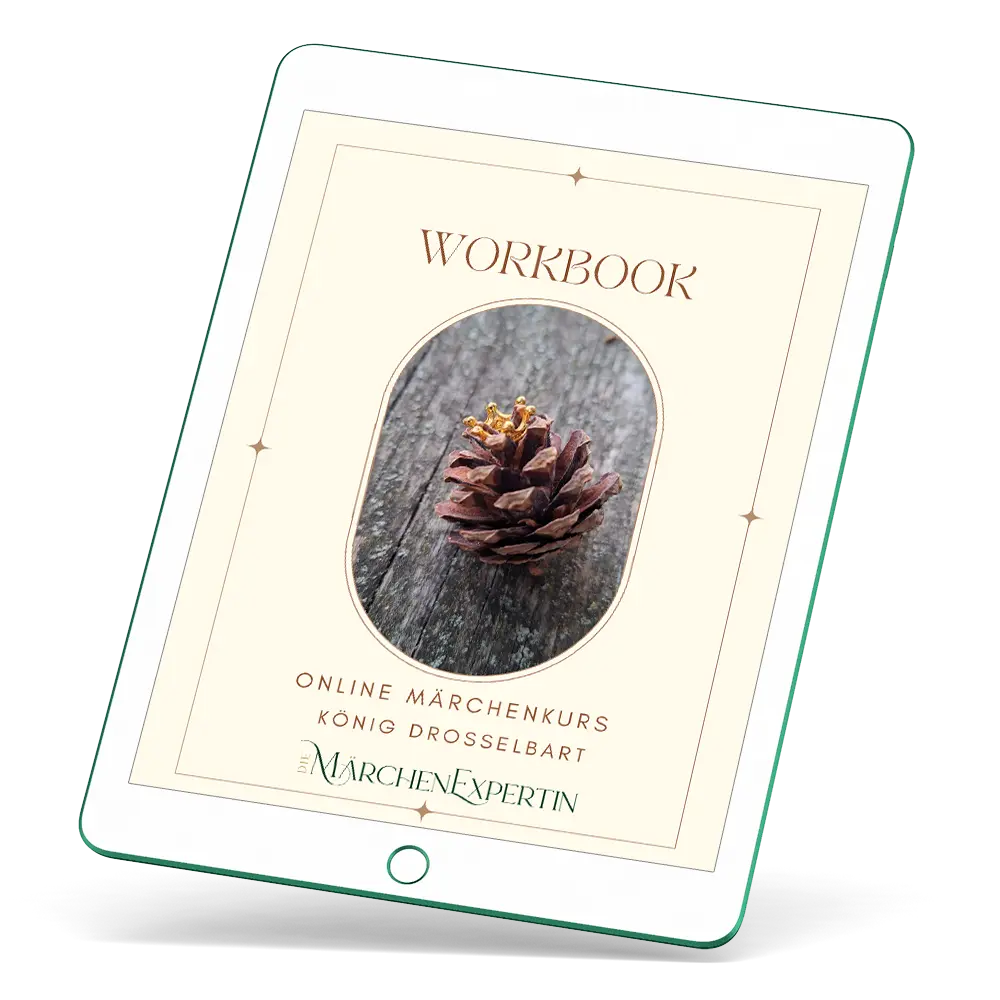 Tablet, auf dem das Workbok zum Online Kurs zu sehen ist.